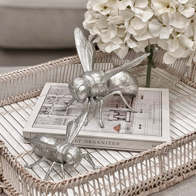 Decorative Silver Bee Ornament Accessories 