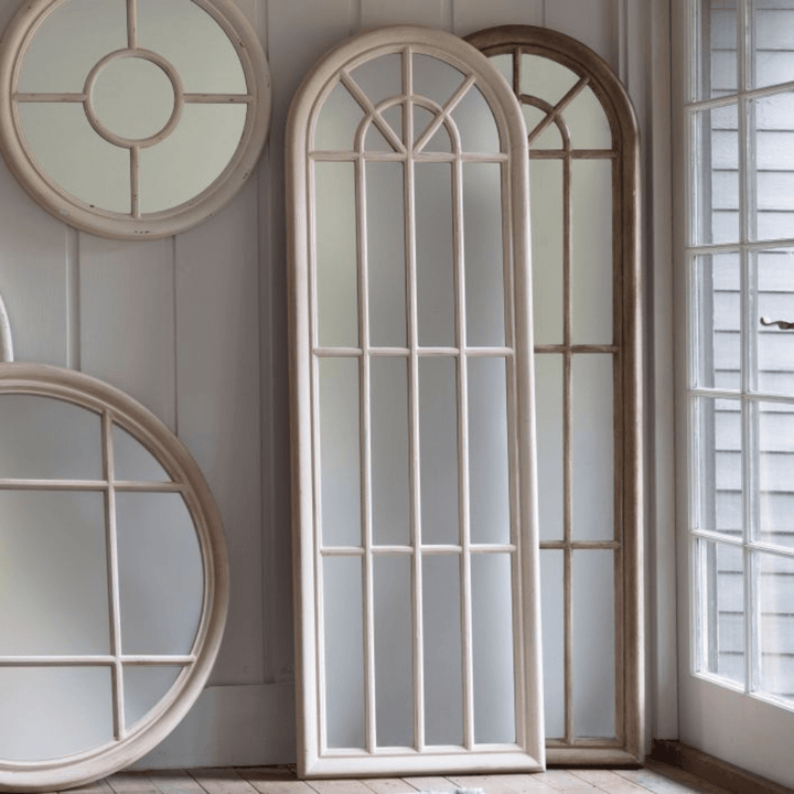 Dodford Antique White Leaner Window Mirror Mirror 