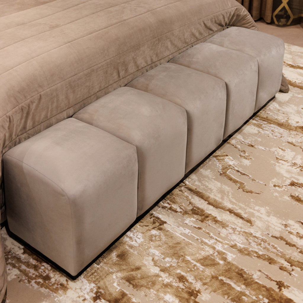 Dove Luxury Velvet Upholstered Bench