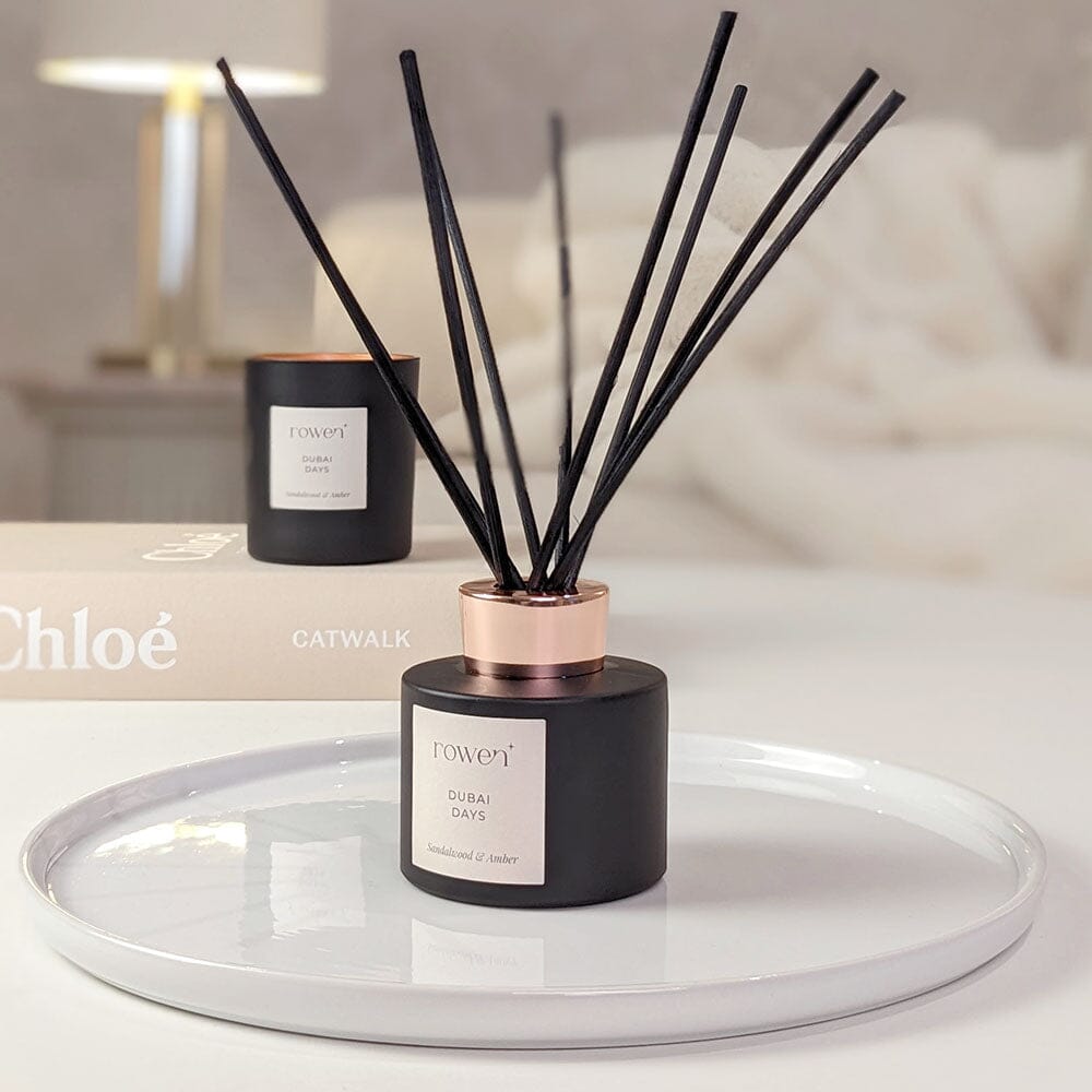 Dubai Days Black & Rose Gold Reed Diffuser - Sandalwood & Amber – Rowen ...