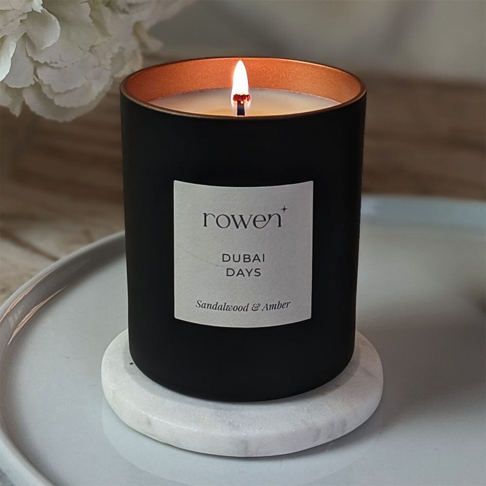 Dubai Days Black & Rose Gold Scented Candle Sandalwood & Amber