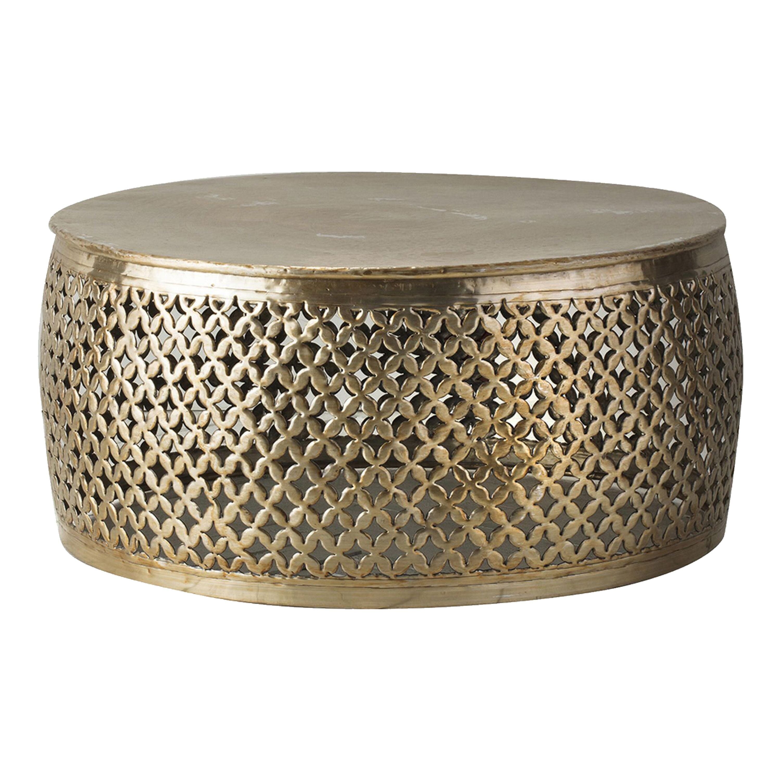 Duvali Gold Round Coffee Table Coffee Table 