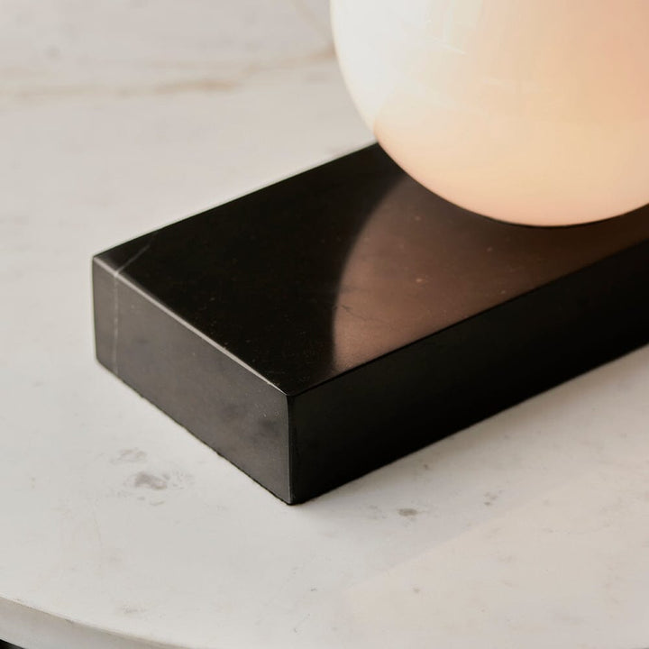 Easton Black Marble Table Lamp with Opal Glass Lighting 
