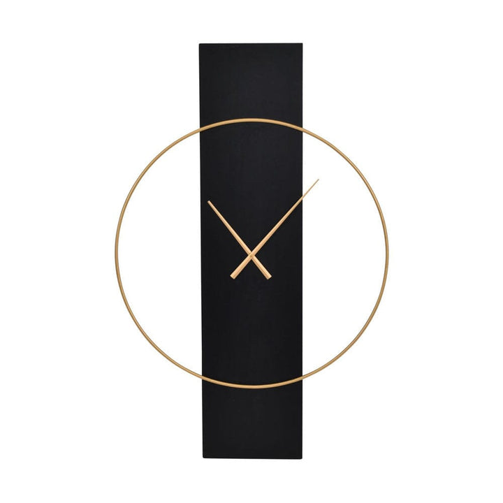 Ecomix Black Panel Gold Wall Clock Art 