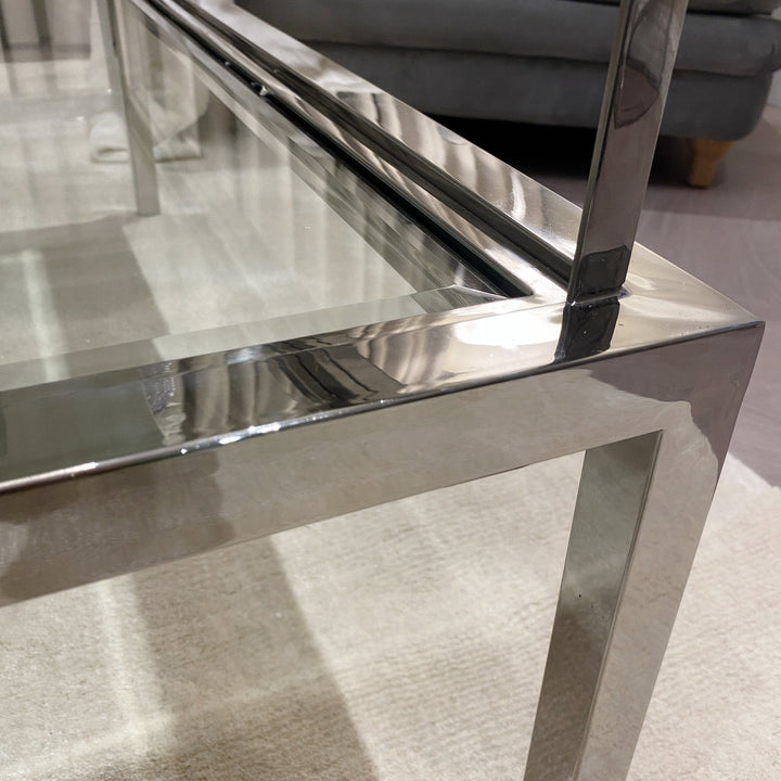 Edison Premium Large Silver Square Coffee Table Coffee Table 