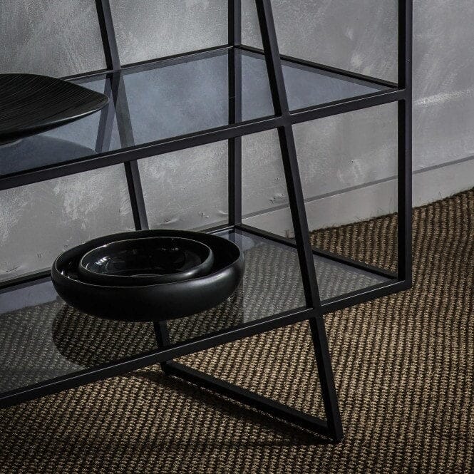 Eldoris Black Metal & Glass Console Table Furniture 