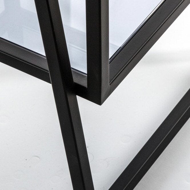 Eldoris Black Metal & Glass Open Display Unit Furniture 