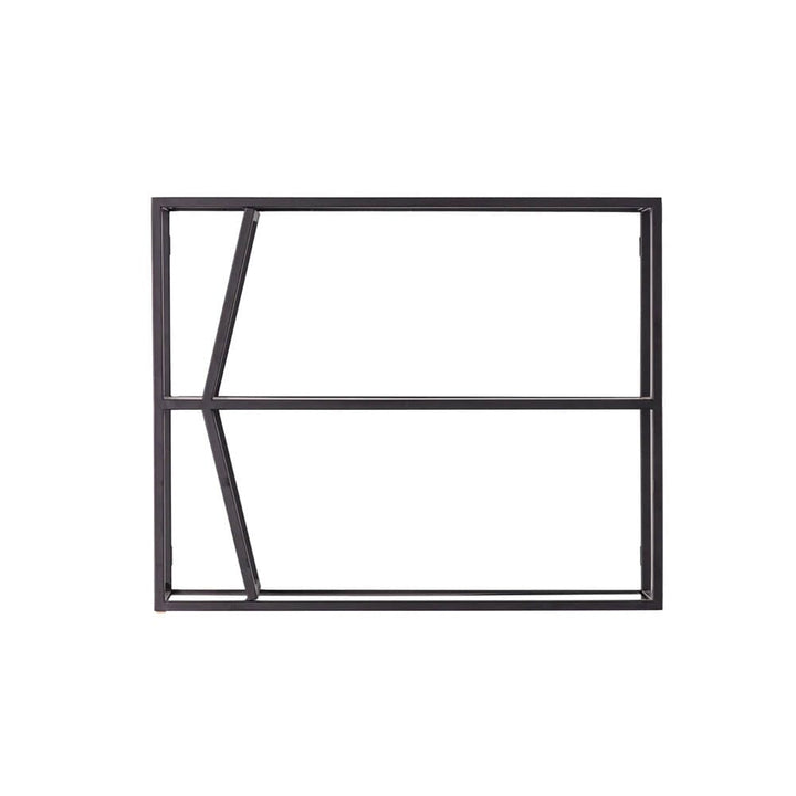 Eldoris Black Wall Mounted Metal & Glass Shelf Unit Shelving 