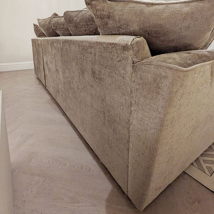 Elise Mink Textured Chenille, Pillowback Sofa Range With Oak Legs MTO Sofa 