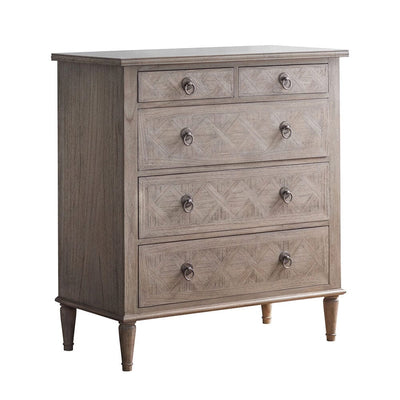 Elysium Natural Wood 5 Drawer Chest Furniture 