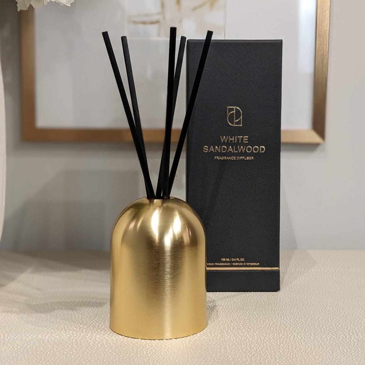 Epiphany Gold White Sandalwood Reed Diffuser- 100ml – Rowen Homes