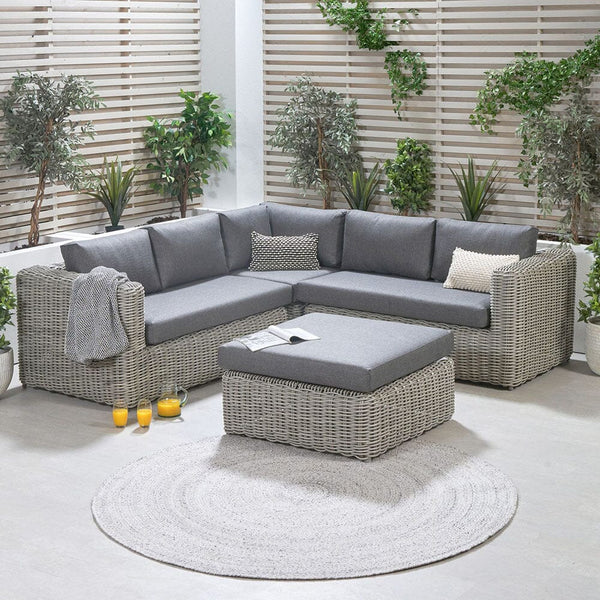 Escher Grey Outdoor Rattan Corner Sofa Set Furniture 