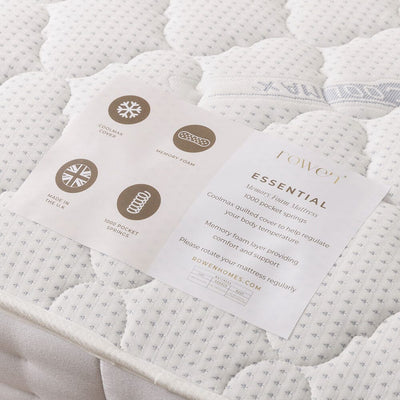 Essential 1000 Pocket Memory Foam Mattress Made to Order Bed 