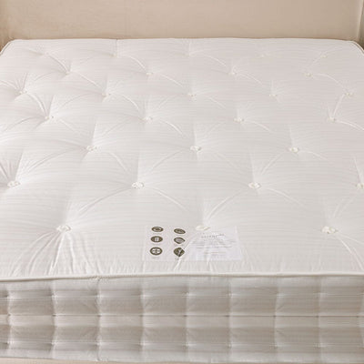 Essential 1500 Pocket Natural Mattress, With Wool, Silk and Cashmere Made to Order Bed 