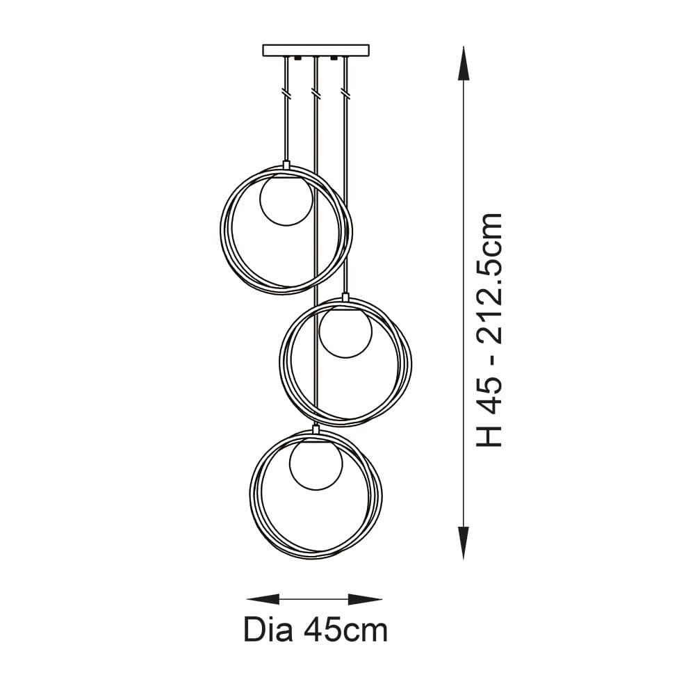 Eternal Gold Loop Multi Pendant Ceiling Light Rowen Homes