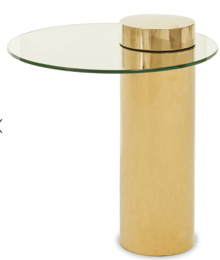 Eurphoria Glass and Gold Side Table Furniture 