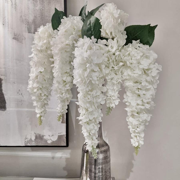 Extra Large White Faux Lilac Single Stem Florals 