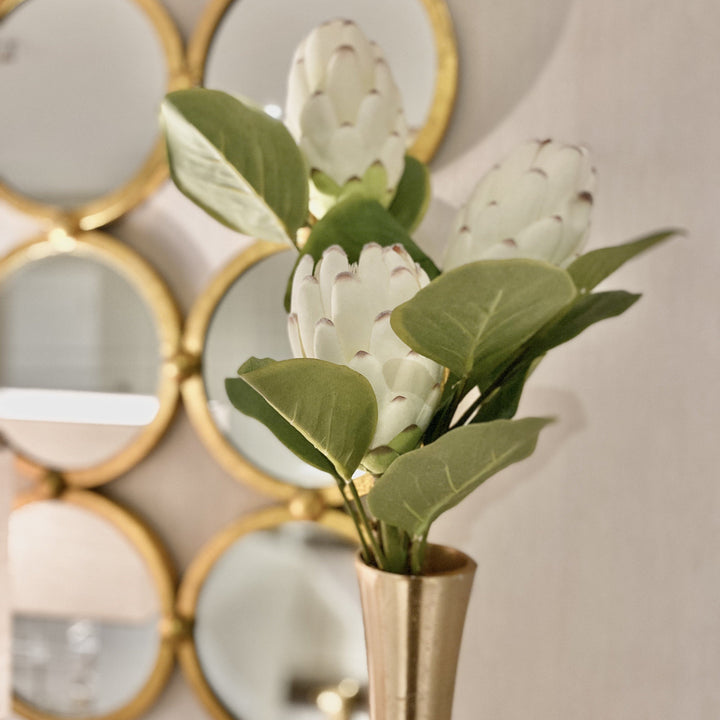 Faux Closed White Protea Single Stem Flower Florals and Plants 