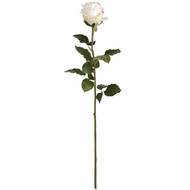Faux White Rose Single Stem Flower Florals and Plants 