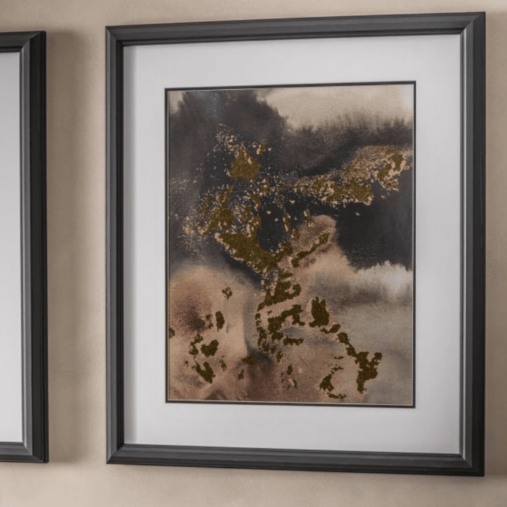 Faxton Abstract Mink & Gold Framed Wall Art - Set of 2 Art 