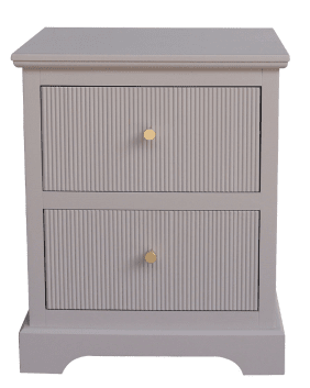 Felicity Grooved Detail Grey and Gold Bedside Table Furniture 