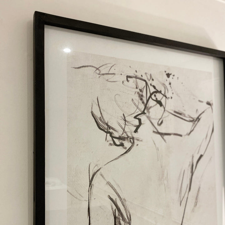 Female Pose Framed Cream & Black Wall Art - 85 x 60cm Art 