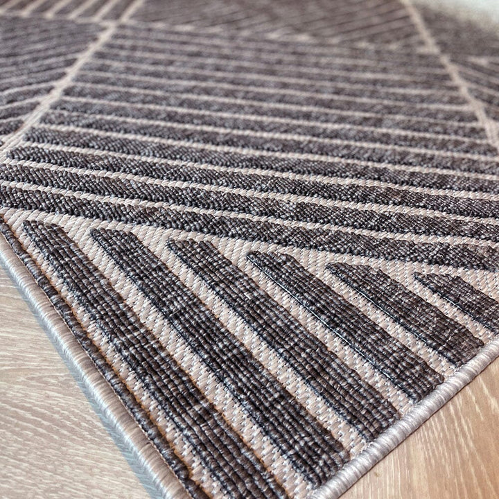 Fensham Dark Grey Geometric Indoor / Outdoor Rug Textiles 