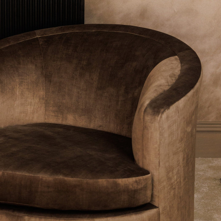 Ferrero Coffee Luxury Curved Armchair Made to Order Sofa 