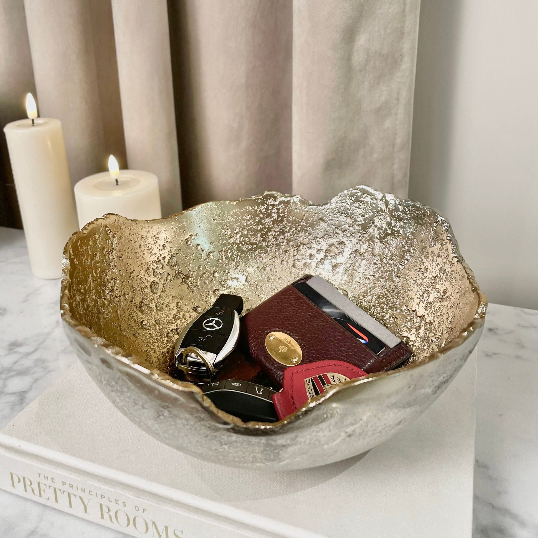 Forna Two Toned Silver & Gold Abstract Bowl Accessories 