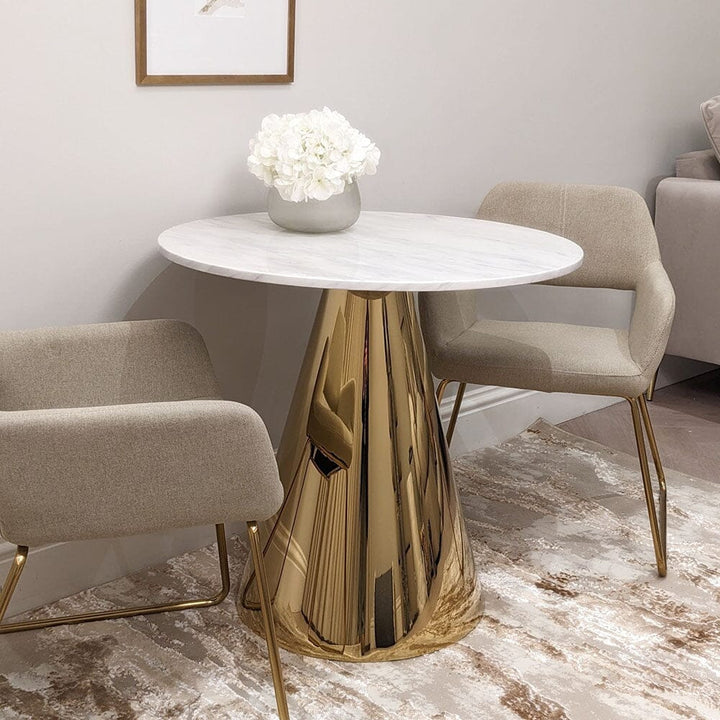 Gabriella Marble & Gold Dining Table Furniture 