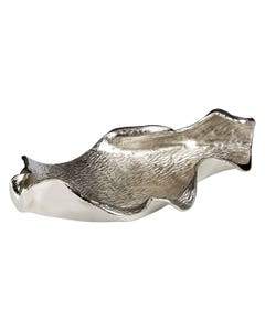 Gano Large Silver Metal Leaf Dish Accessories 