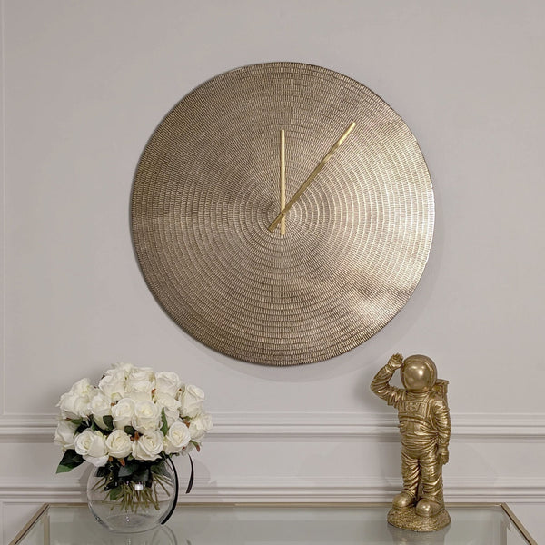 Genevieve Champagne Round Wall Clock Accessories 