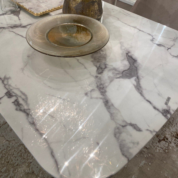 Gia Marble and Gold Dining Table Kitchen 