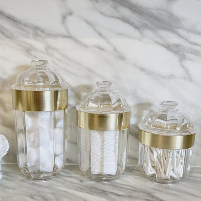 Gianna Large Acrylic Canister with Gold Rim Kitchen 