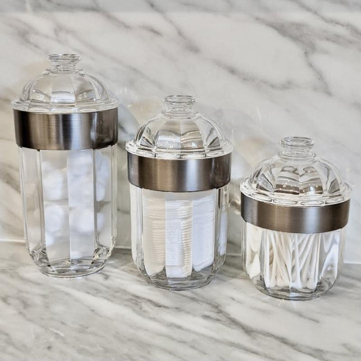 Gianna Large Acrylic Canister with Silver Rim Kitchen 