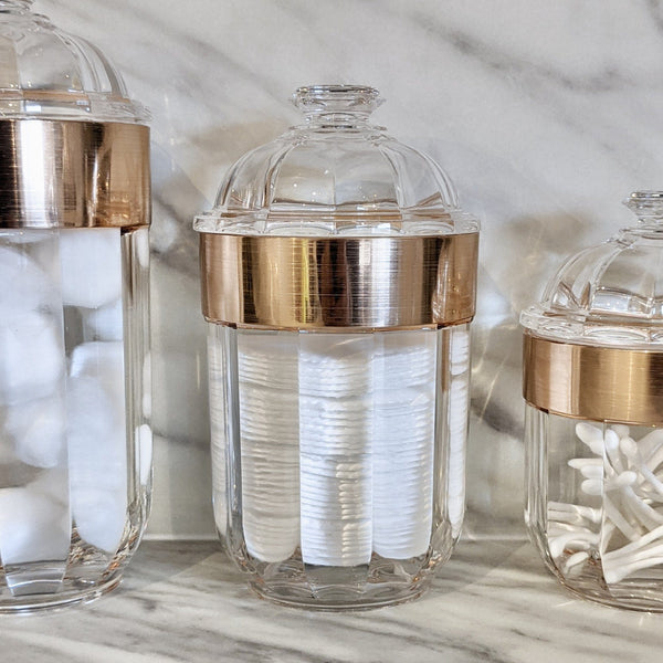 Gianna Medium Acrylic Canister with Rose Gold Rim Accessories 