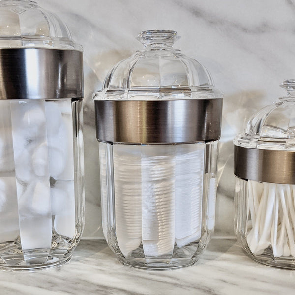 Gianna Medium Acrylic Canister with Silver Rim Accessories 