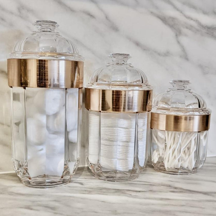 Gianna Small Acrylic Canister with Rose Gold Rim Kitchen 