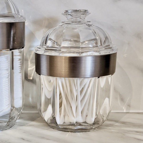 Gianna Small Acrylic Canister with Silver Rim Accessories 