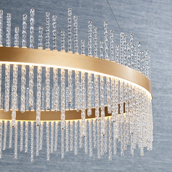 Gigi Glass Rod Gold Pendant Ceiling Light Lighting 