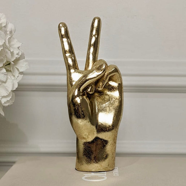 Gold Peace Sign Hand Ornament Accessories 
