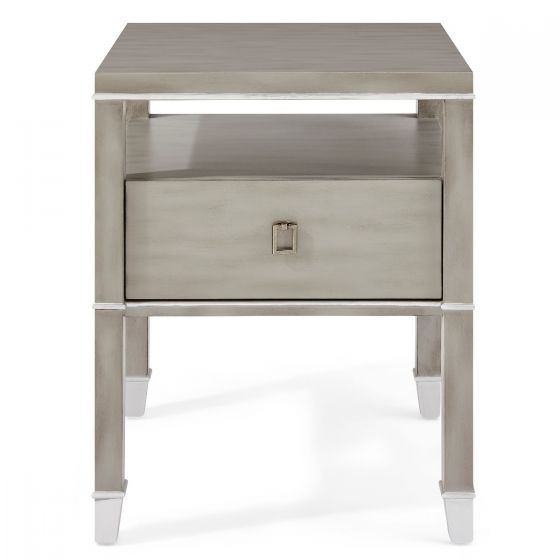 Grayson Grey Wash 1 Drawer Bedside Table End and Side Table 