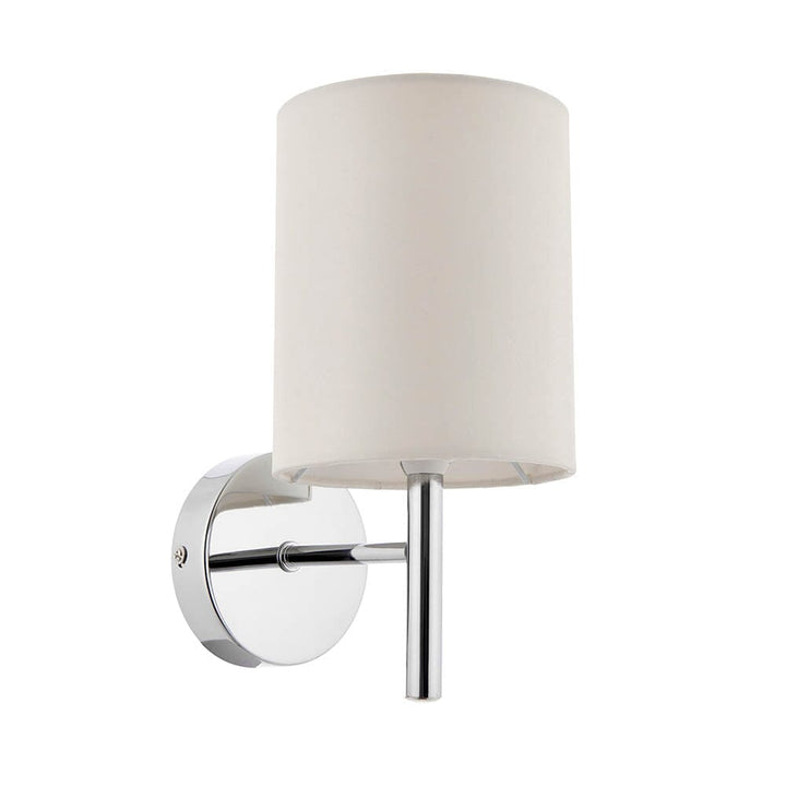 Hadleigh Silver Wall Light with Ivory Faux Silk Shade Lighting 