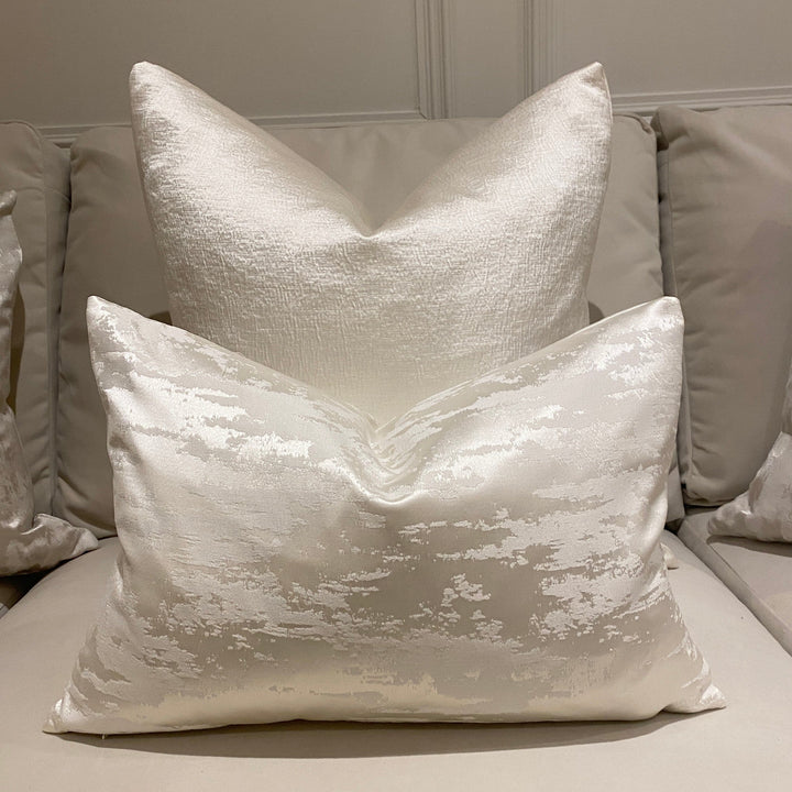 Hailes Pearl Satin Marble Effect Cushion - 35cm x 50cm Cushion 
