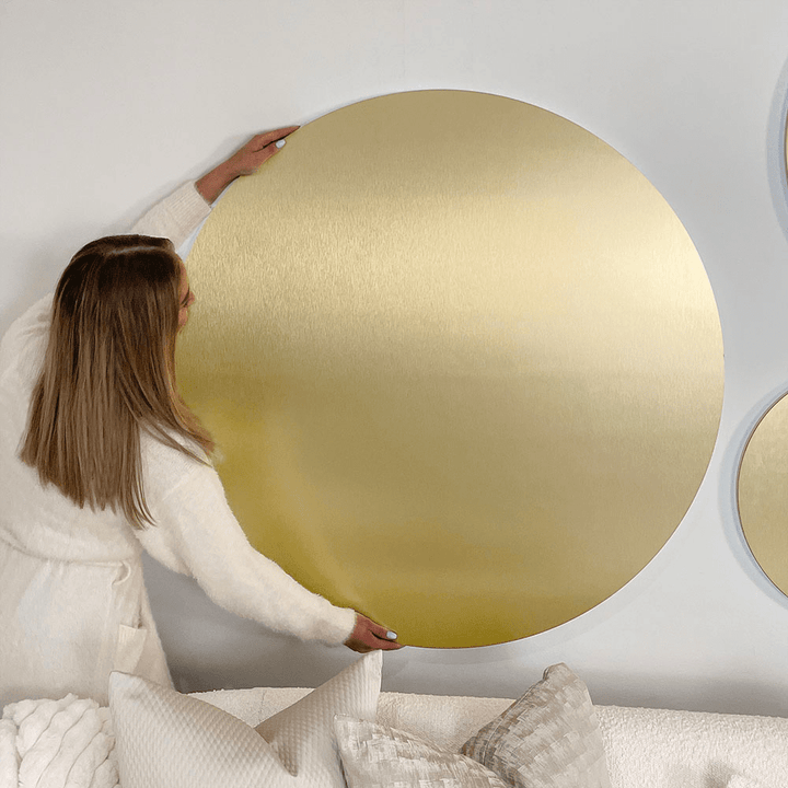 Halo Gold 110cm Round Backlit LED Metallic Wall Art Accessories 