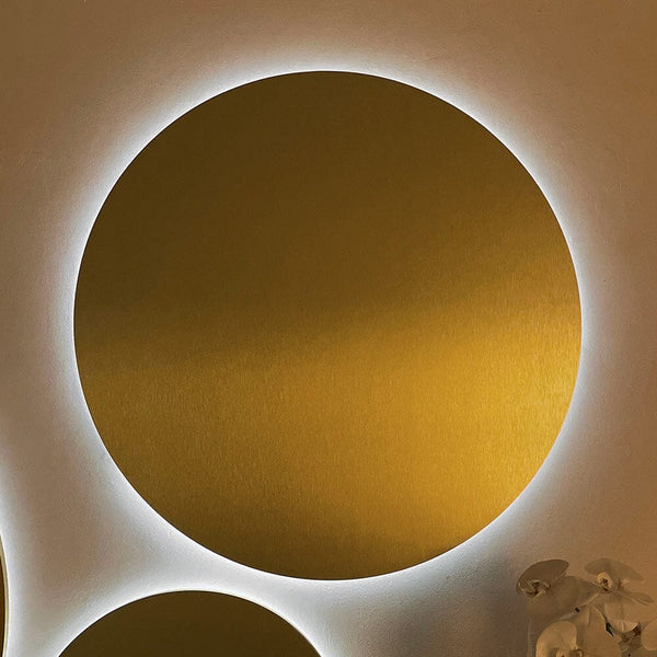 Halo Gold 80cm Round Backlit LED Metallic Wall Art Accessories 