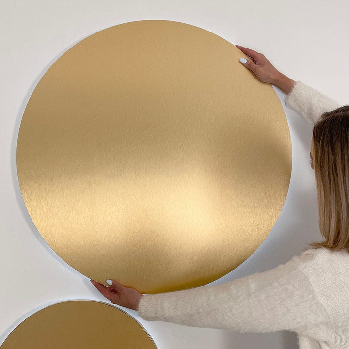 Halo Gold 80cm Round Backlit LED Metallic Wall Art Accessories Battery Operated 