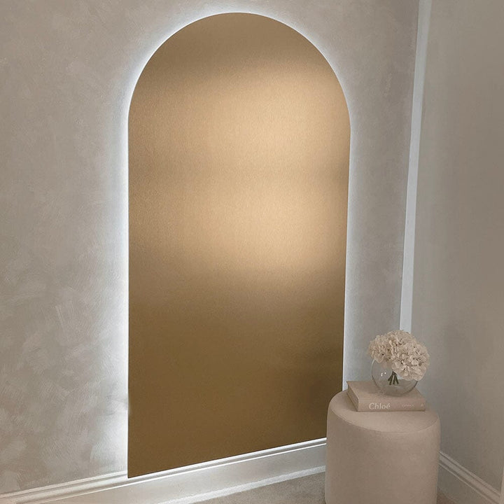 Halo Gold Metallic 190cm Arched Wall Mounted Backlit LED Art Accessories 