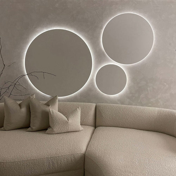Halo White Paintable 110cm Round Backlit LED Wall Art Accessories 