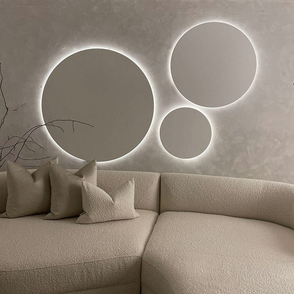 Halo White Paintable 80cm Round Backlit LED Wall Art Accessories 